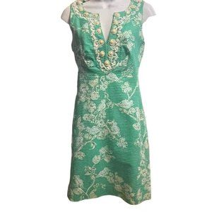 Lilly Pulitzer Adelia Shift Dress Lagoon Green Birds Bees Green Dress Sz 0 NWOT